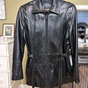 Outerbanks Women's Classic Black Leather Jacket